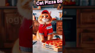 Pizza 🍕 ❤️delivery 🚚 cat 🐈shorts cat cats dog [upl. by Riess]