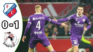 FC Utrecht vs Sparta Rotterdam 01 Eredivisie 2024 Breaking News [upl. by Marijane]