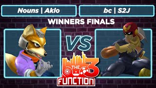 The Function 3 Nouns  Aklo vs bc  S2J  Winners Finals SSBM [upl. by Michaele]