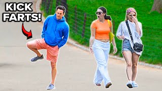 Funny Fart Prank in Central Park Kicking Farts of FURY [upl. by Harmon393]