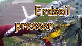 110KV Freileitung pressen und abspannen an einer Hochspannungsleitung [upl. by Aynatal]