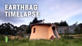 Time Lapse of Earthbag Tiny House Construction [upl. by Corvin]