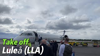 Take off from Luleå Airport LLA in Sweden with SAS [upl. by Greene]