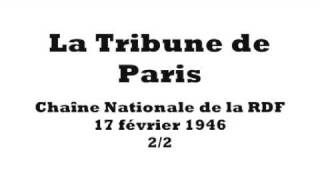 1946  La Tribune de Paris 22  Radio Diffusion Nationale [upl. by Adria]