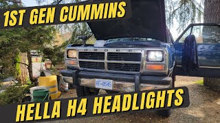 Headlight Upgrade  Hella H4 Conversion  1st Gen Cummins [upl. by Nerro]