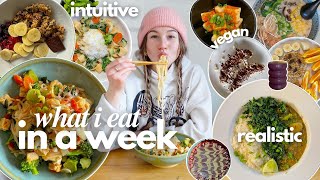 what I eat in a week intuitively 🫐✨  realistic  vegan [upl. by Wohlen]