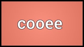 Cooee Meaning [upl. by Aruon292]