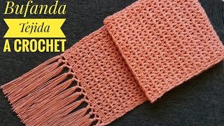 Cómo Hacer Bufanda  Chalina a Croché TutorialEasy Crochet Scarf  How To Crochet a Scarf [upl. by Susumu]