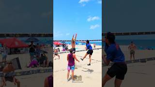 TRIPLE Block with a FACE BLOCK🤯🛡️volleyball beachvolleyball avp tribourne ryanwilcox avp2024 [upl. by Jereld]