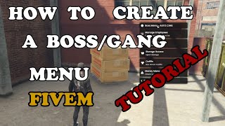 QBCORE  CREATING A BOSSGANG MENU  FIVEM [upl. by Filmore]