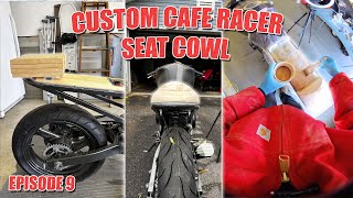 CUSTOM CAFE RACER SEAT COWL WOODFIBERGLASS  SUZUKI GS500 BUILD EP 9 [upl. by Eseer4]