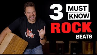 3 MUST KNOW Rock Beats For Beginner Cajon Players [upl. by Meehyrb894]