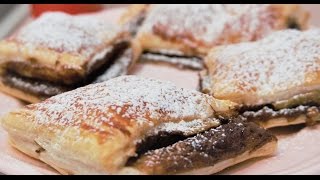 süßes Rezept  Nutella Bananen Blätterteigtaschen [upl. by Abbott558]