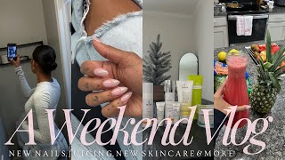 New Nails  Juicing  New Skincare  more  Weekend in my Life Vlog✨ [upl. by Nawuj888]