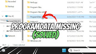 ProgramData Folder Missing Not Found in Windows SOLVED [upl. by Skell]