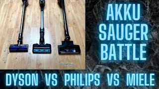 Staubsauger Test Vergleich  Dyson V8 vs Miele Triflex HX1 vs Philips XC814701 [upl. by Wileen]