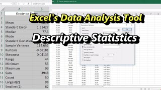 Descriptive Statistics in Excel Using the Data Analysis Tool [upl. by Supmart]