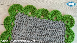 How To Crochet Easy Large Scalloped Edging For Blankets  Crafting Happiness [upl. by Alled]