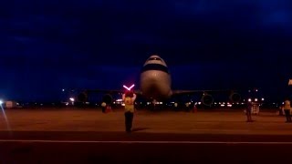 Marshalling a Cathay Pacific Boeing 747400 at Chennai [upl. by Acila]