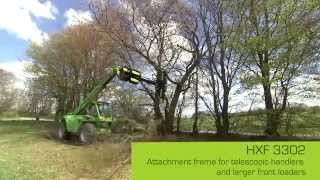 Front end loader and telehandler attachments for hedge cutting  GreenTec HXF 2802 amp 3302 EN [upl. by Orgell]