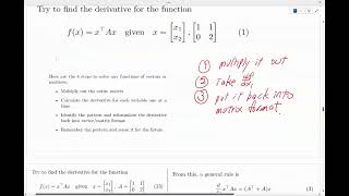 4 Part 2 Matrix Vector Calculus and notations [upl. by Annadiane]