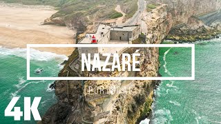 Amazing 4K Drone Footage of Nazare  Portugals Big Wave Surfing Capital [upl. by Atteynod757]