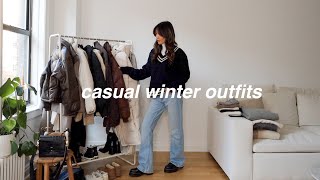 CASUAL WINTER OUTFITS🧸  cozy winter lookbook [upl. by Eissirc667]