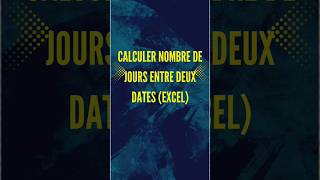 Calculer nombre de jours entre deux dates sur Excel [upl. by Uwton]