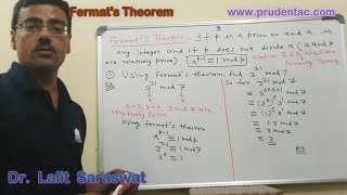 Fermat theorem with examplewwwprudentaccom [upl. by Ateuqram134]