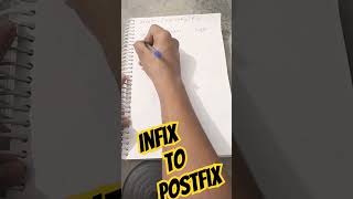 infix to postfix  short revision  fast learn video short  productivity code dsa infix [upl. by Gaudette]