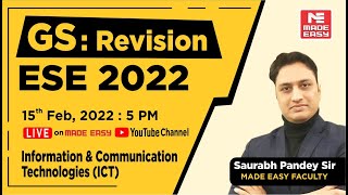 GS Revision  ESE 2022 Prelims  Information amp Communication Tech  By Saurabh Pandey Sir MADE EASY [upl. by Hamitaf]