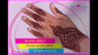 Tutorial henna mudah diikuti membuat tangan kamu menjadi lebih manis dan cantik [upl. by Nellek]