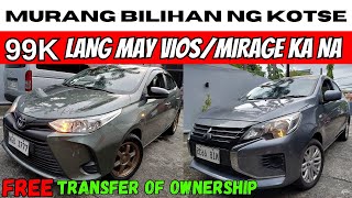 BILIHAN NG PINAKAMURANG TOYOTA VIOS MITSUBISHI MIRAGE UP TO 50 OFF  CHEAPEST REPO CARS 2023 [upl. by Alyk352]