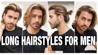 How to cut Medium  Long Mens hair with Scissors  Shears ✂️ [upl. by Pryor622]