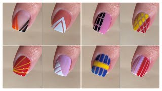 10 Easy striping tape nail art designs  Nail art at home [upl. by Brenner]