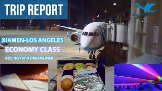 XIAMEN AIRLINES TRIP REPORT DREAMLINER SERVICE XIAMENLOS ANGELES [upl. by Grane]