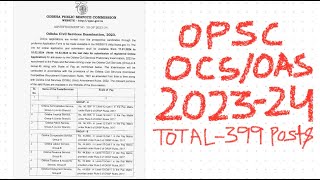 OPSC OCSOAS 2023 NOTIFICATIONS OUT [upl. by Hareema310]