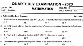 10th std maths quarterly exam model question paper SSStudiesBj2vg [upl. by Schaeffer]