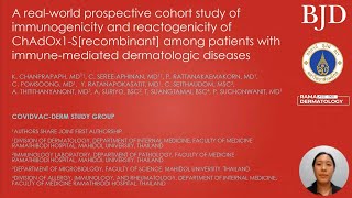 ChAdOx1Srecombinant and patients with immunemediated dermatological disease K Chanprapaph et al [upl. by Atiuqahs157]