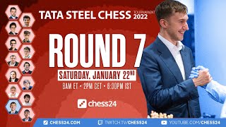 Tata Steel Chess 2022  Round 7  Jan Gustafsson amp Peter Svidler [upl. by Dodson501]