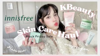 KBeauty Skincare unboxing Haul Innisfree Review 🎀 cherry blossom green tea Jeju Tangerine [upl. by Enileuqkcaj]