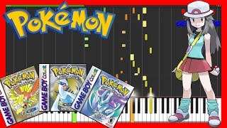 Kanto Trainer Battle Theme  Pokemon GSC  Piano Tutorial Synthesia♫ [upl. by Kcirdnek423]