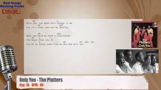 🎙 Only You  The Platters Vocal Backing Track with chords and lyrics [upl. by Haonam]