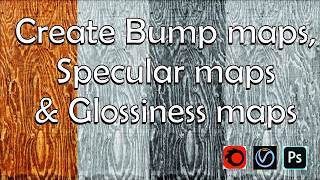 Create Bump maps Specular maps amp Glossiness maps using Photoshop Actions [upl. by Hesky841]