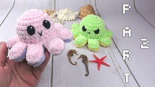 Crochet Reversible Octopus  Part 2  Plush Yarn  4K [upl. by Catt]