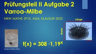 Prüfungsteil 2 Mathe ZP10 NRW 2023 Aufgabe 2 VarroaMilbe [upl. by Teresina893]