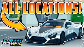 ALL 13 ZENVO TSRGT Part Locations For The LICENCED Barn Hunt Car Dealership Tycoon [upl. by Tamiko]