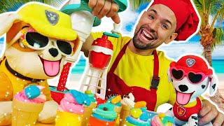 Prepariamo un buonissimo gelato italiano Giochi per bambini con i Paw Patrol giocattolo [upl. by Assena500]