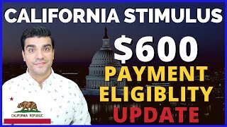 California 600 Stimulus Check Update CA 600 Stimulus Check Payment amp Eligibility Update SSI SSDI [upl. by Radford]