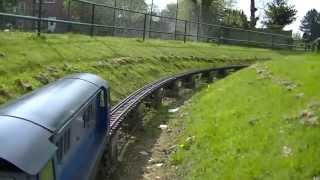 Trains at Urmston amp District minature railway in Abbotsfield Park 060513 part 1 [upl. by Oiredised]